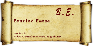 Baszler Emese névjegykártya